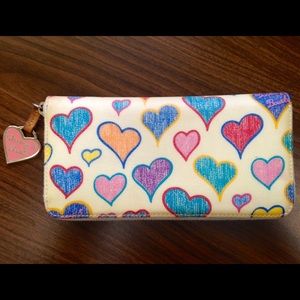 Dooney Bourke Hearts Zip Around Wallet - Large
