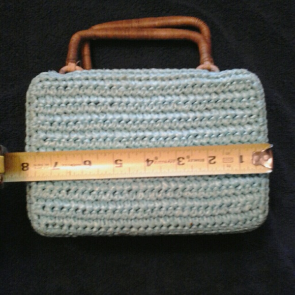 vintage woven rafia handbag - Picture 3 of 4
