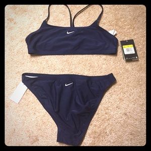 Nike Womens Navy blue bathing suit 2 piece set