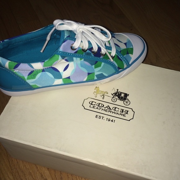 COACH Blue Multi Color Sneakers