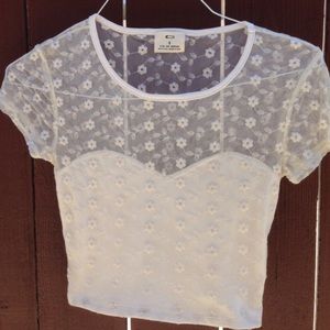 White Lace Crop Top