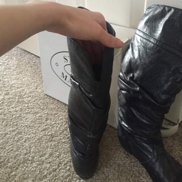 Steve Madden Black leather Candence boots size 5.5 - Picture 2 of 3