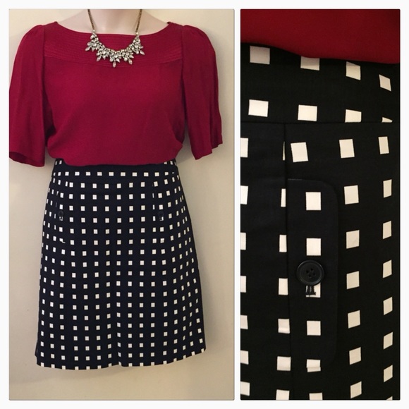 Ann Taylor Dresses & Skirts - 🎉HP Work Week Chic🎉Navy/White Pencil Skirt Sz 16