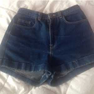 American apparel dark wash shorts