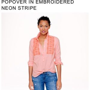 JCREW Popover in Embroidered Neon Stripe (4)
