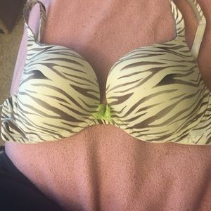 Zebra print push up bra