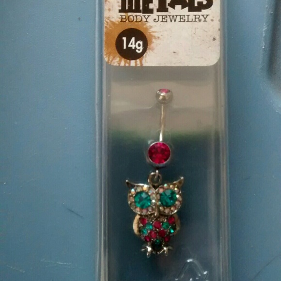 Owl belly button ring