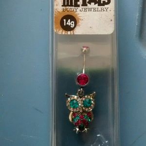 Owl belly button ring