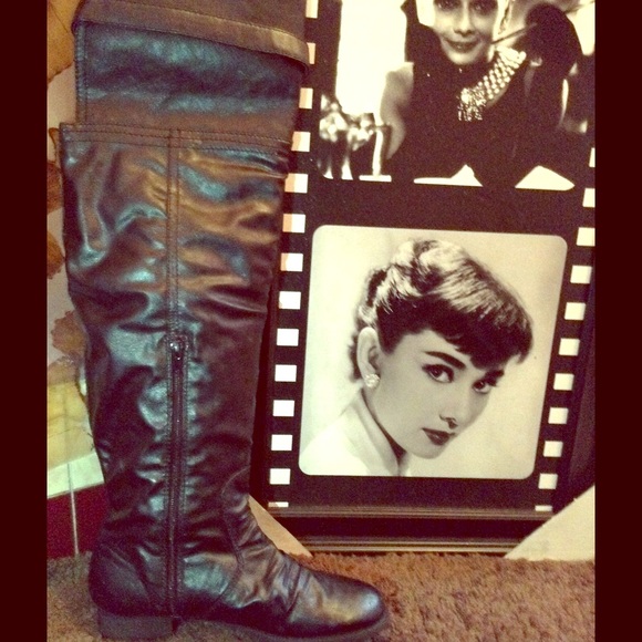Black knee high boots
