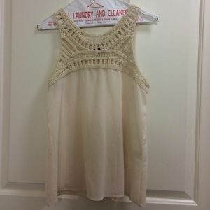 Cream crocheted tank top
