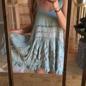 Free People Voile Trapeze Slip Sky Blue Rare Color