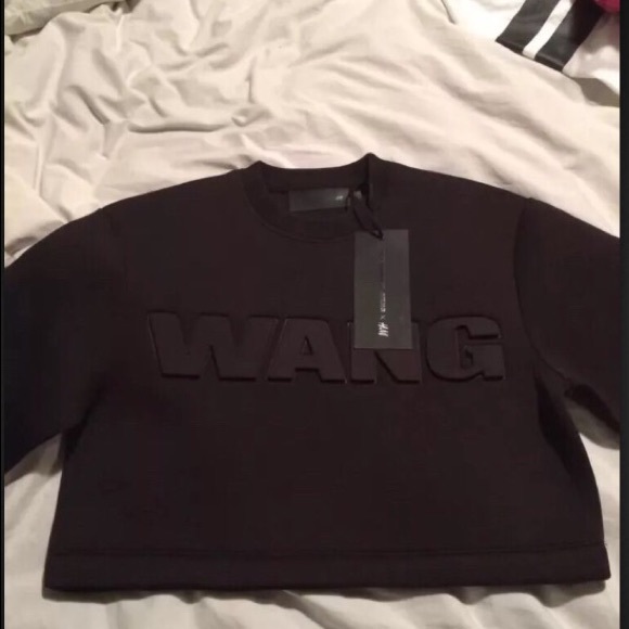Alexander Wang X H&M Black Scuba Crop Sweatshirt - Picture 2 of 4