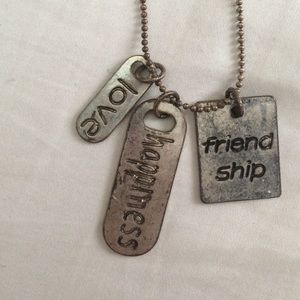 Charming Charlie's dog-tag, friendship necklace