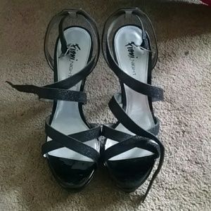 Black Spark Strappy Heels