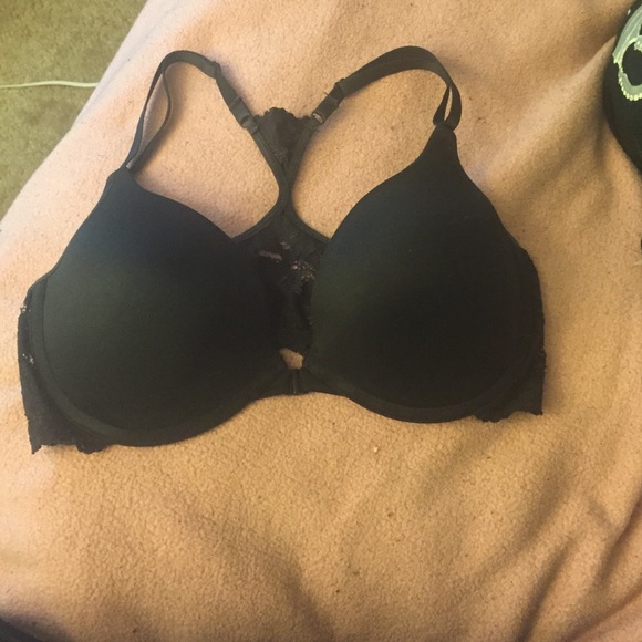Front clasp black bra