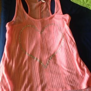 Pink heart tank top