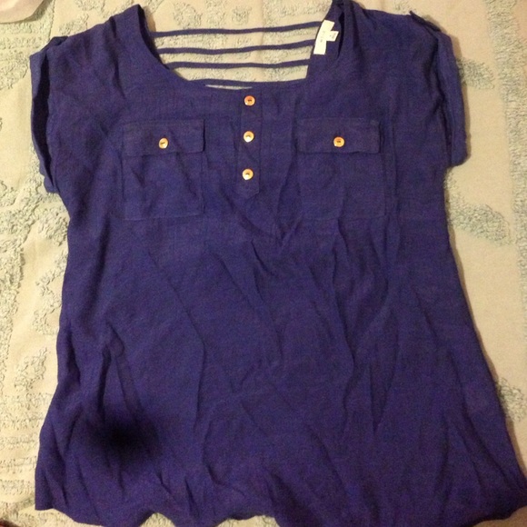 Strappy back blue shirt