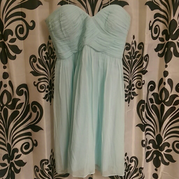 Chalk blue strapless dress