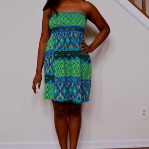 Strapless Tribal Print Sundress