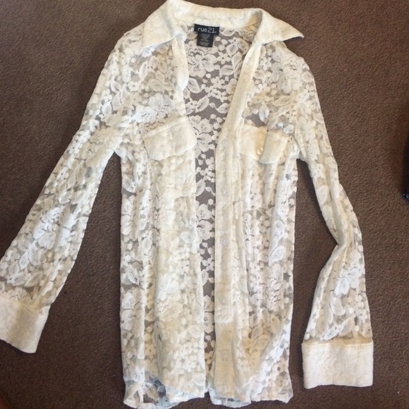 Lace button up