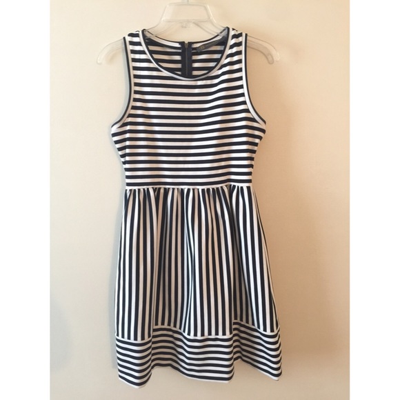 The Limited Dresses & Skirts - Striped Navy and White Ponte Dress