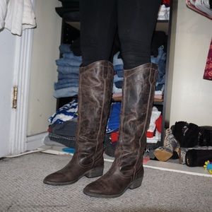 Knee high cowgirl boots