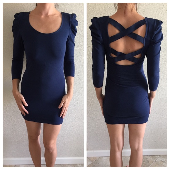 Blue Crisscross Back Mini Dress by Vila from Asos