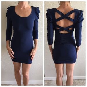Blue Crisscross Back Mini Dress by Vila from Asos