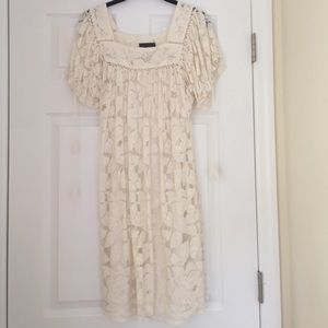 Squareneck Lace Floral Dress