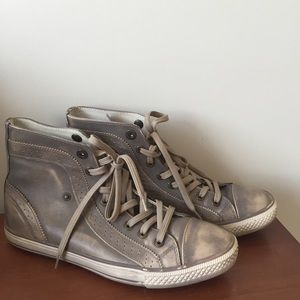 FINAL PRICE Steve Madden leather camel hi tops