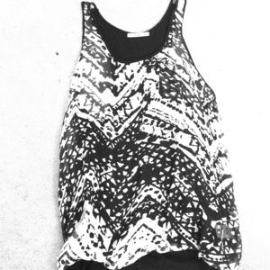 Papaya black and grey tank top