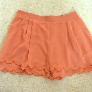 Burnt orange high waisted sheer shorts