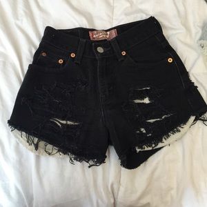 black high waisted shorts