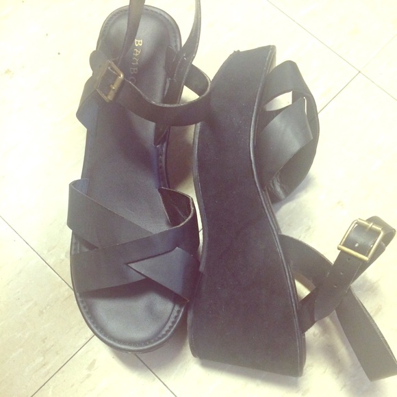 Black Platform Sandals .. Same Day Shipping !