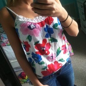 Aeropostale Floral Tank Top Size Small