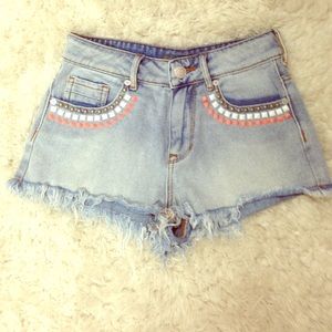 Kendall and Kylie High Rise Shortie w/ studs