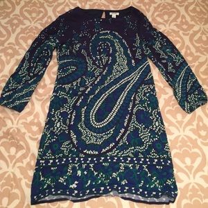 Navy Paisley Dress