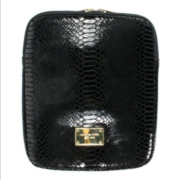 Michael Kors Leather Black Python Ipad Sleeve
