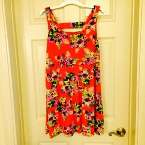 COLORFUL FLORAL RED SUNDRESS