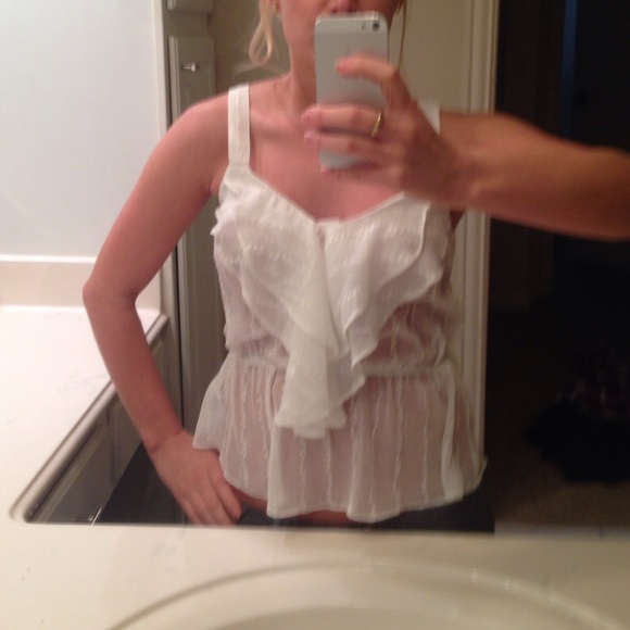 Sheer off white tank