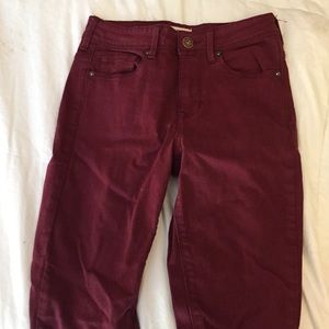 red high rise skinniest jeans