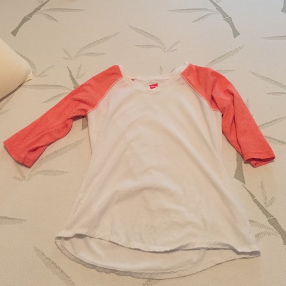 Orange and White Baseball Tee