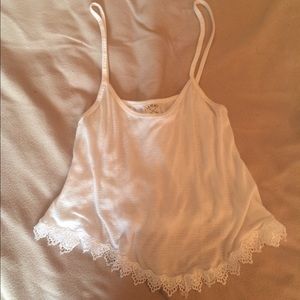 White frill festival or coachella top
