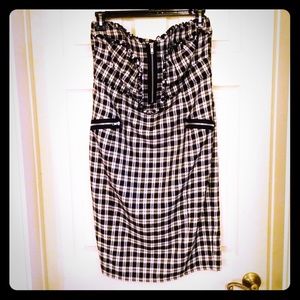 TORRID BLACK & WHITE PLAID PUNK PINUP DRESS