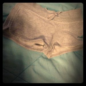 Gray sweatpant shorts