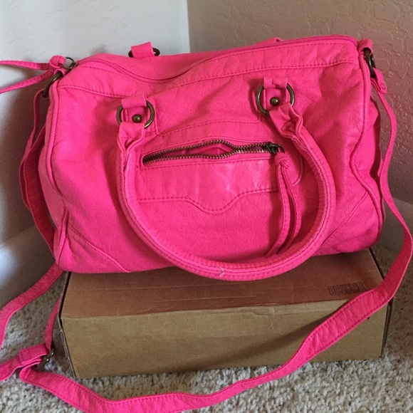 Small hot pink duffle bag