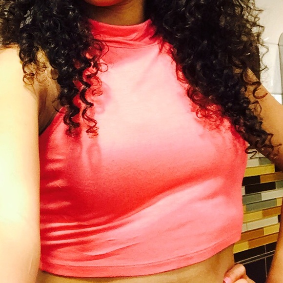 hot peach belly top