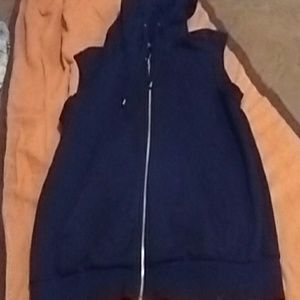 Hoodie vest black men's medium