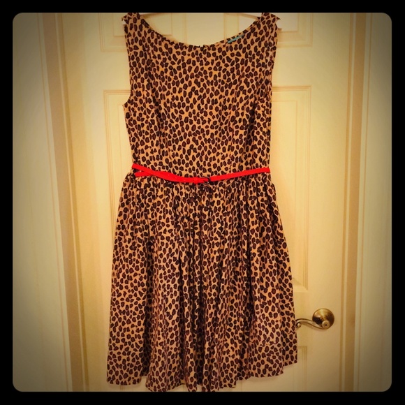 LEOPARD PRINT ROCKABILLY PINUP SWING DRESS