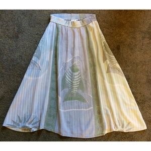 Batik Style Bohemian Maxi Skirt